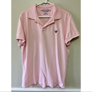 American Eagle Men’s Pale Pink Polo, Large